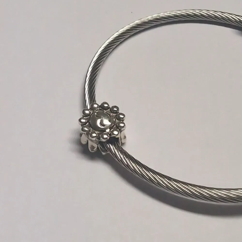 Smiley Face Flower Charm for Pandora Style Bracelet‎